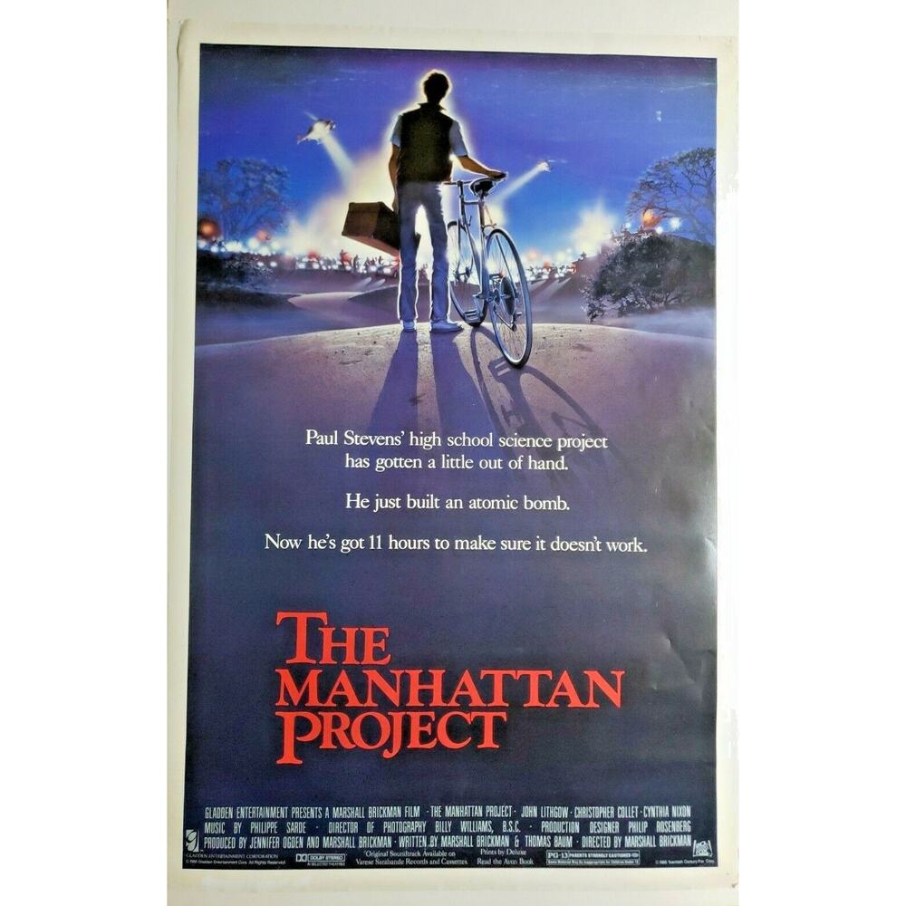 1986‎ Original Manhattan Project Movie Theater Poster 20th Century Fox 183